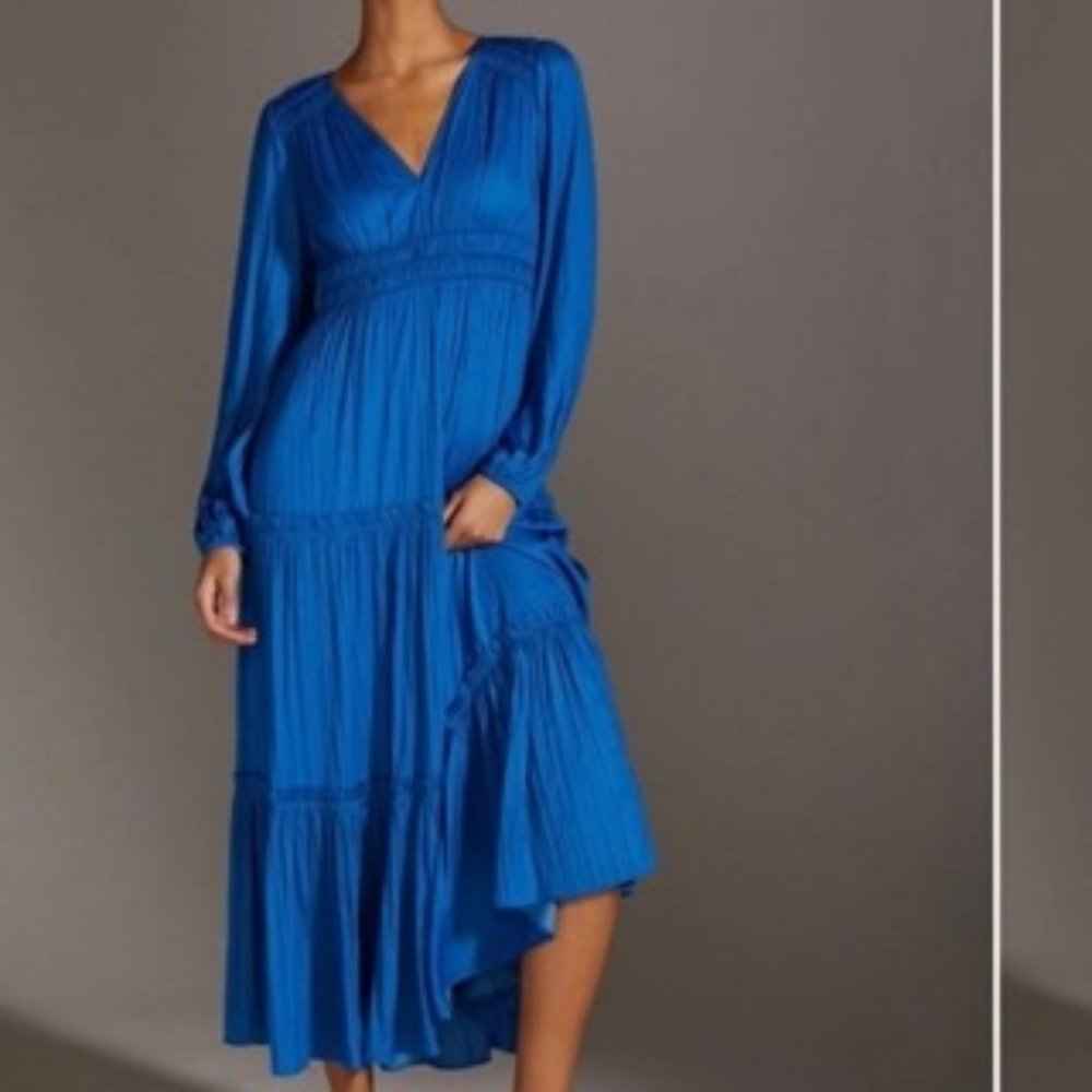 Anthropologie Somerset long sleeve blue dress